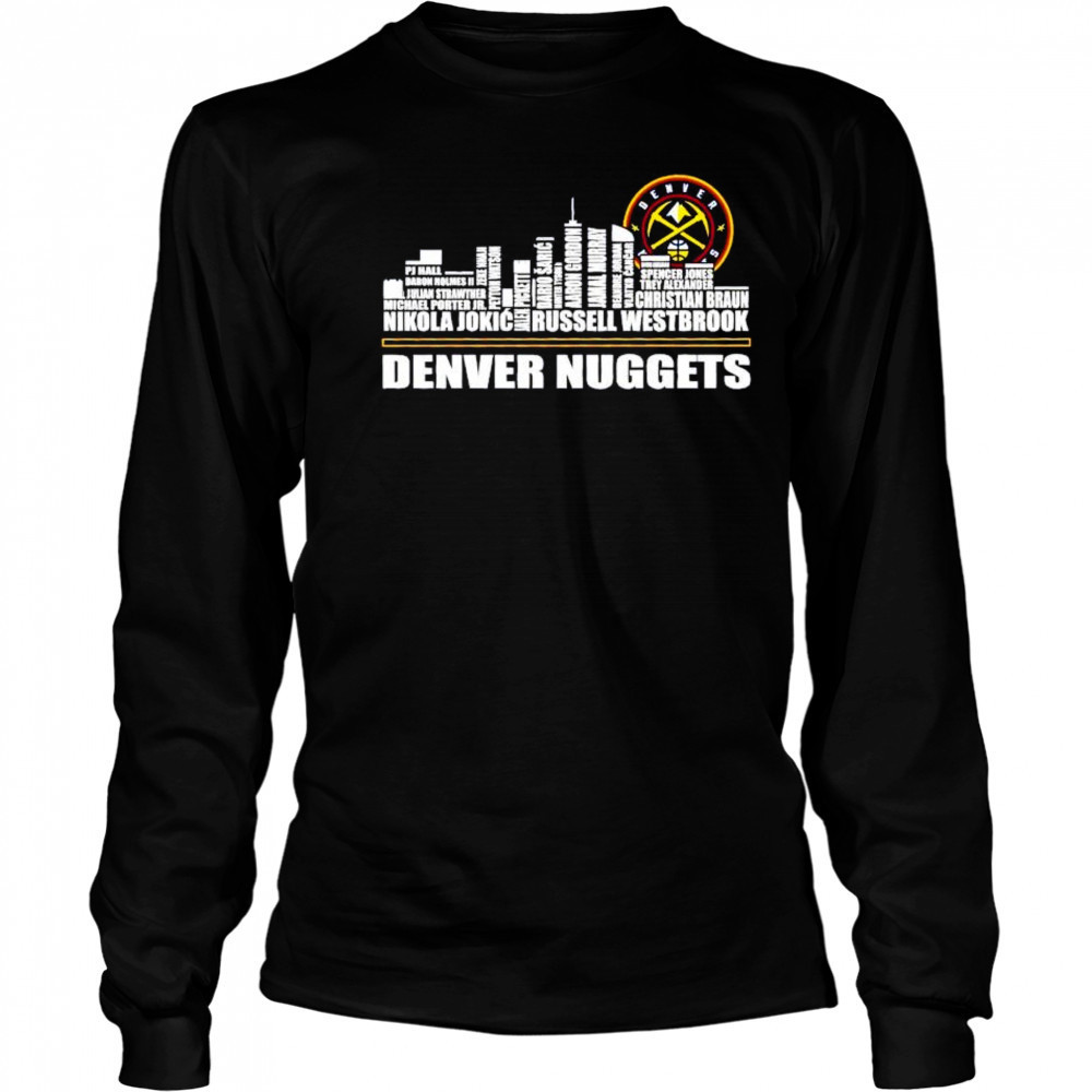 Denver Nuggets logo city names shirt Long Sleeved
