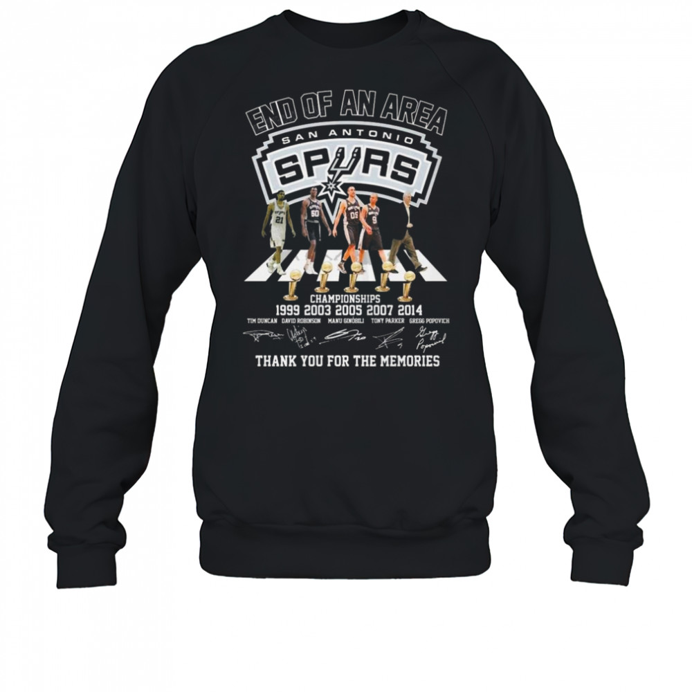 End Of An Area San Antonio Spurs Thank You For The Memories Walking Signature Shirt Sweatshirt