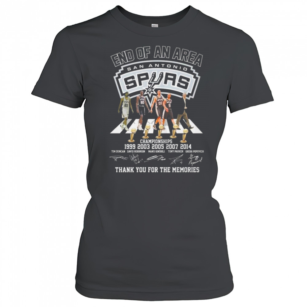 End Of An Area San Antonio Spurs Thank You For The Memories Walking Signature Shirt Women's T-shirt