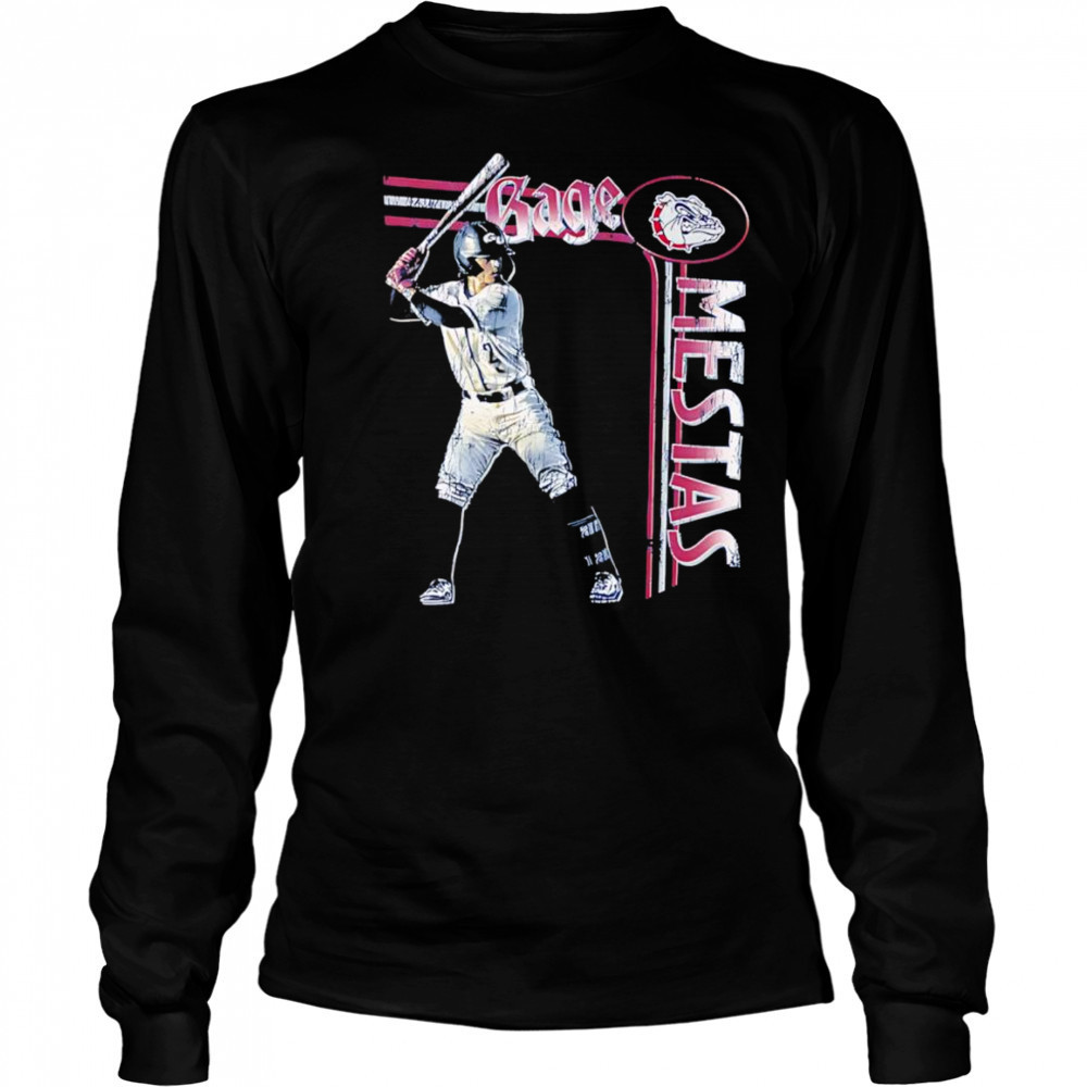 Gage Mestas Gonzaga baseball retro illustrated shirt Long Sleeved
