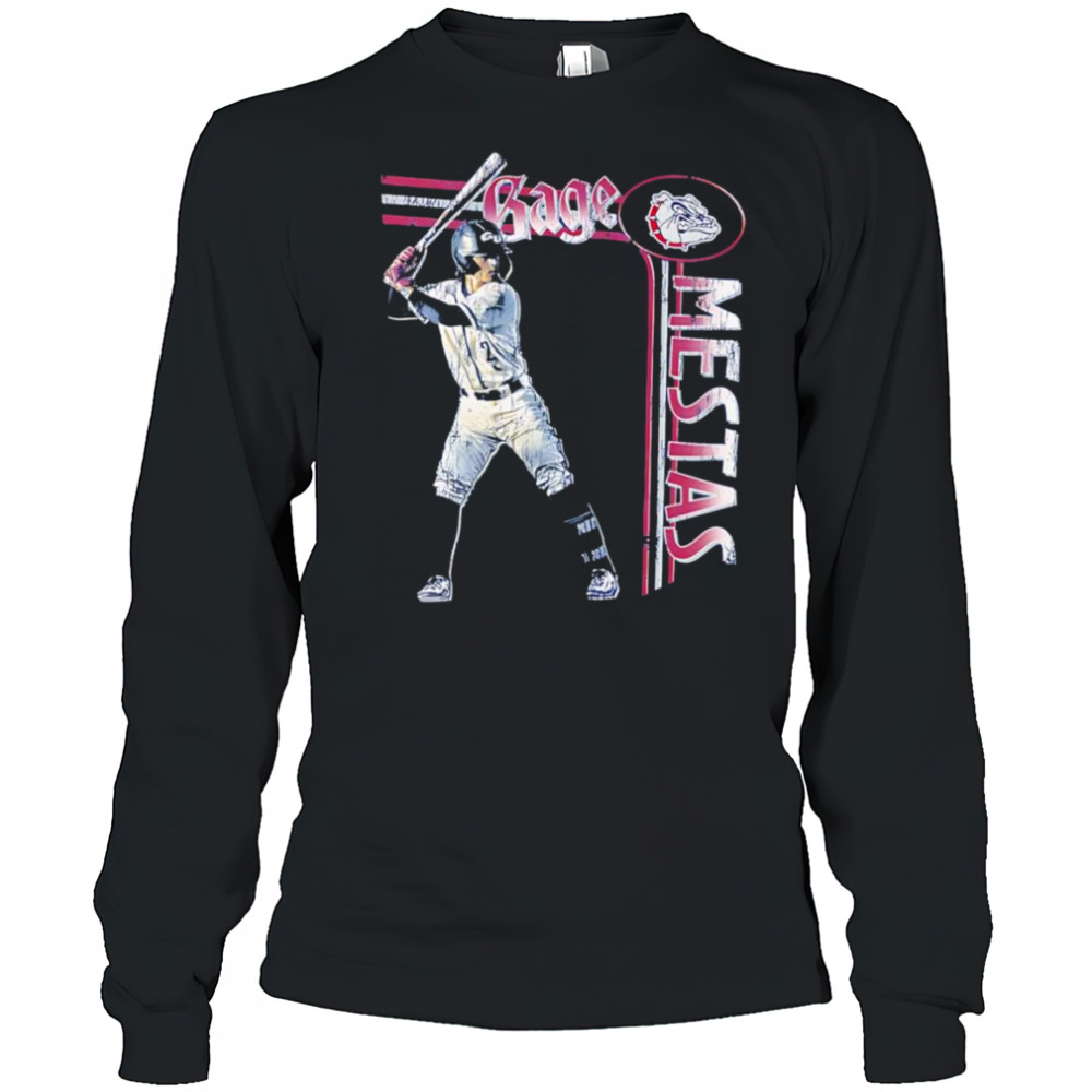 Gage Mestas Gonzaga baseball retro illustrated shirt Long Sleeved