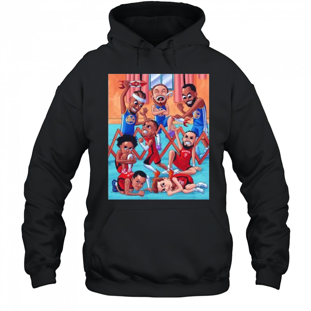 Golden State Warriors victory Houston Rockets 2025 NBA Playoffs cartoon shirt Hoodie