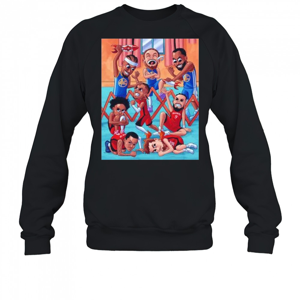 Golden State Warriors victory Houston Rockets 2025 NBA Playoffs cartoon shirt Sweatshirt