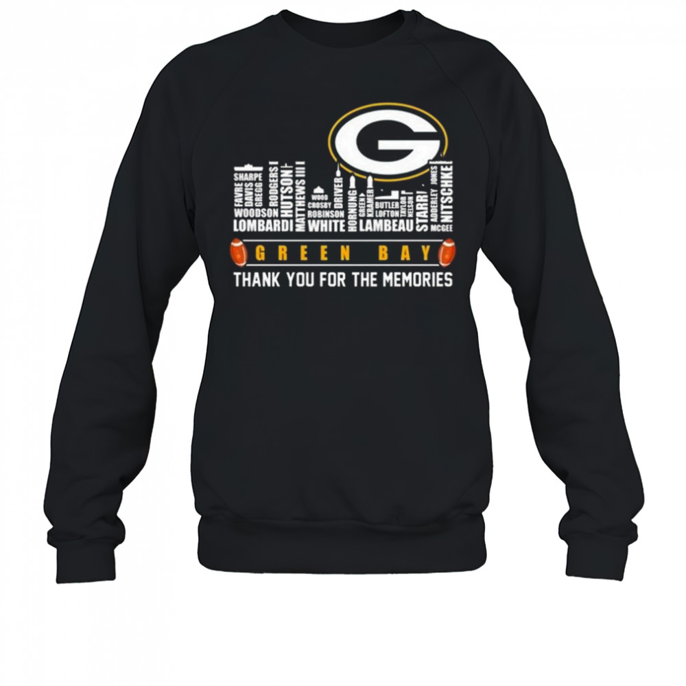 Green Bay Packers Thank You For The Memories Skyline Name Shirt Sweatshirt