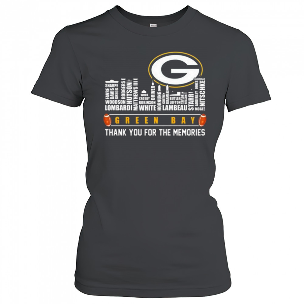 Green Bay Packers Thank You For The Memories Skyline Name Shirt Women's T-shirt