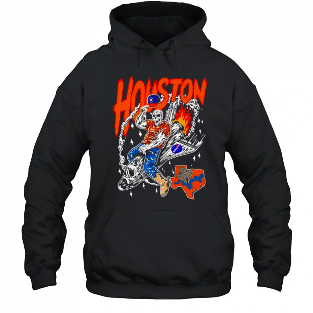 Houston Astros skeleton riding space ship shirt Hoodie