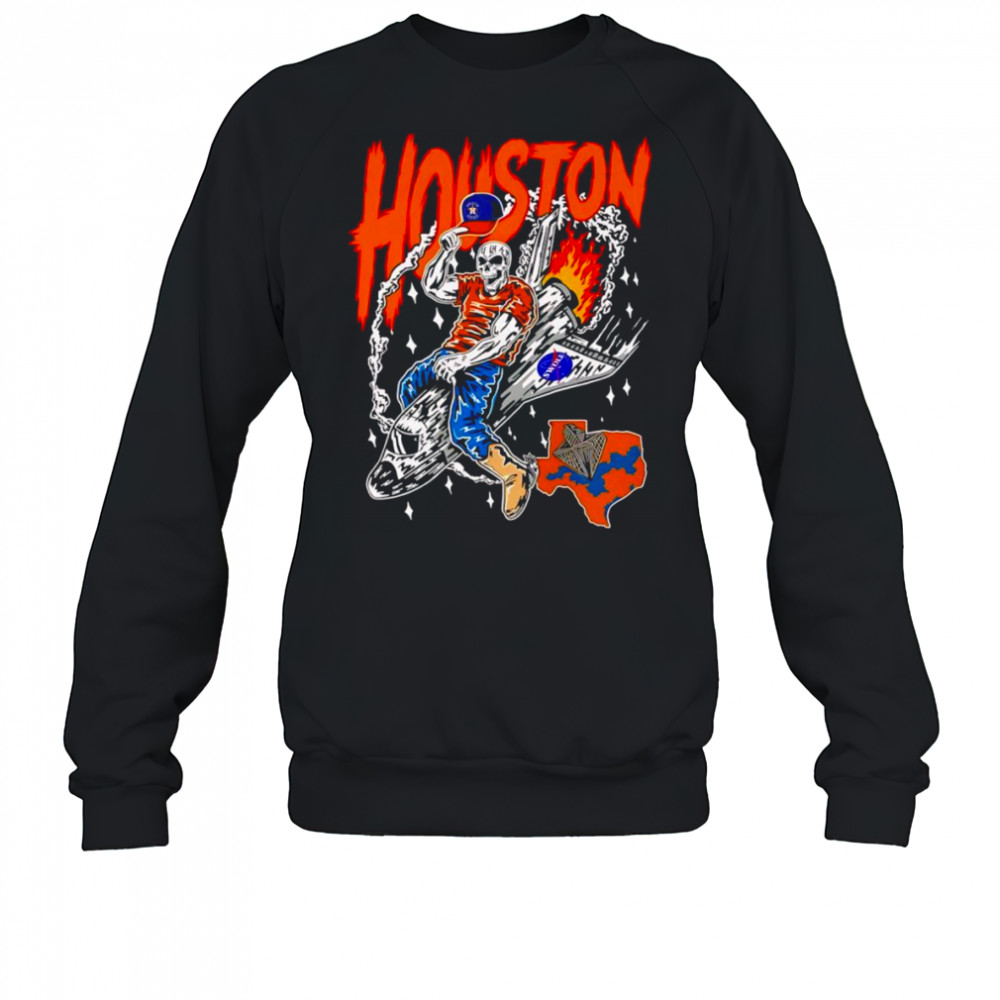 Houston Astros skeleton riding space ship shirt Sweatshirt