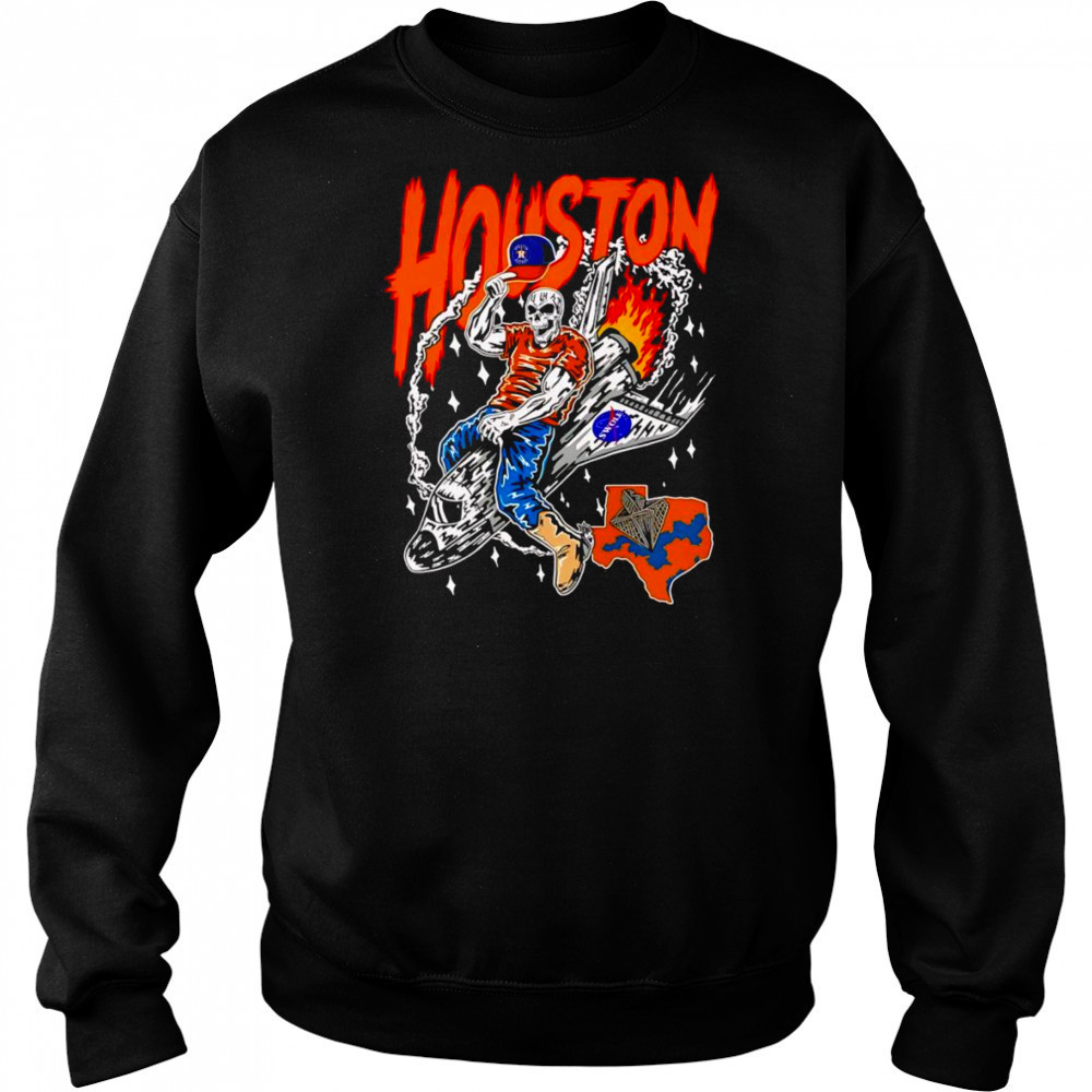 Houston Astros skeleton riding space ship shirt Hoodie