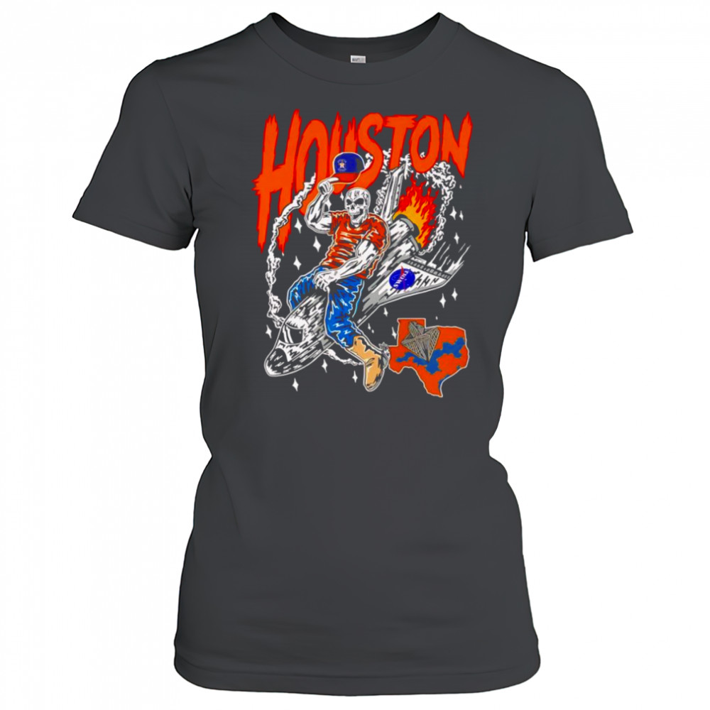 Houston Astros skeleton riding space ship shirt Women's T-shirt