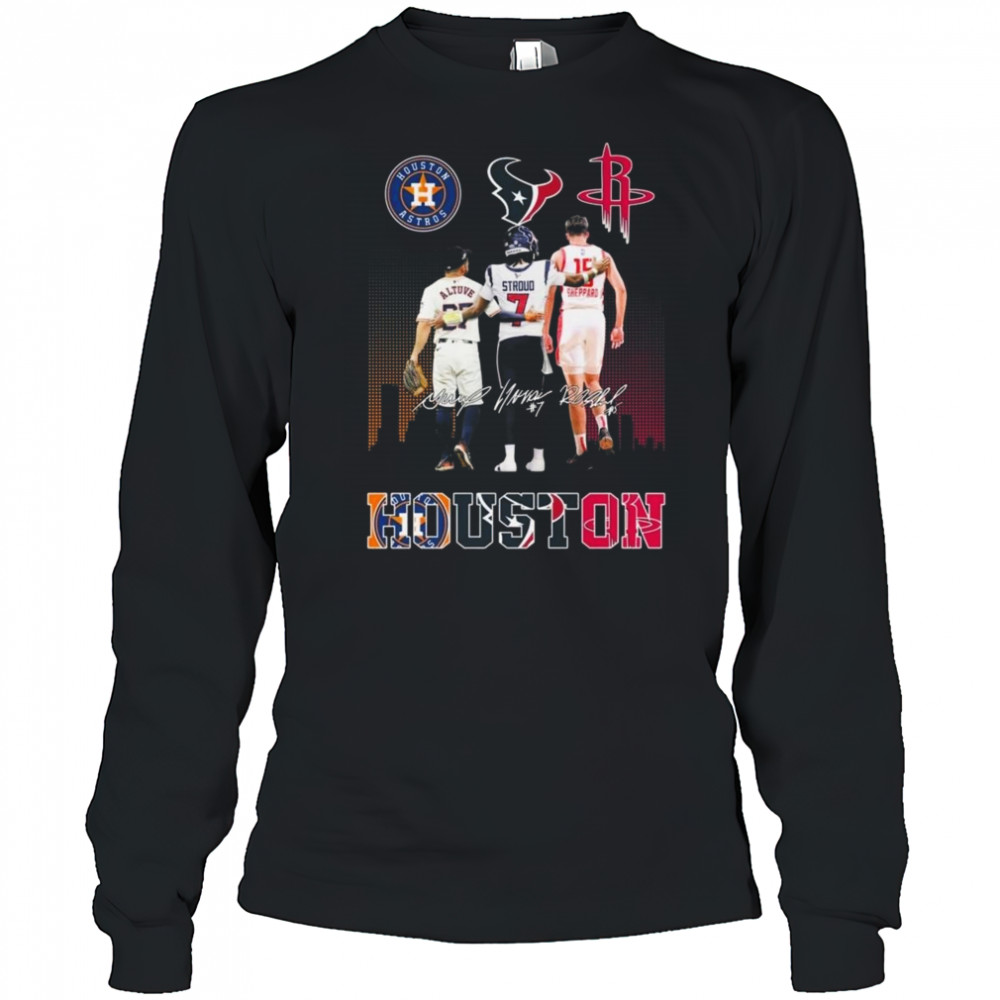 Houston Astros x Houston Texans x Houston Rockets Signatures Skyline 2025 Shirt Long Sleeved