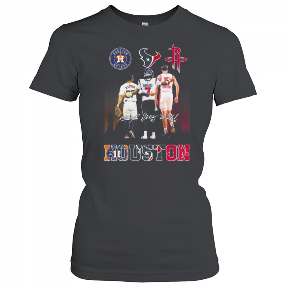 Houston Astros x Houston Texans x Houston Rockets Signatures Skyline 2025 Shirt Women's T-shirt
