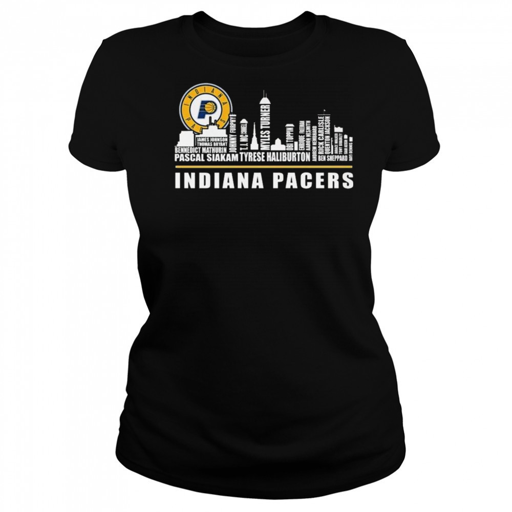Indiana Pacers Basketball 2025 Skyline Names Shirt Women's T-shirt