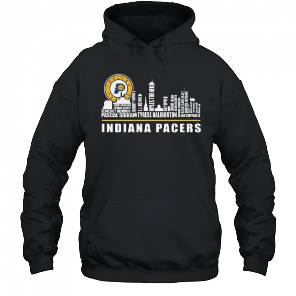 Indiana Pacers Basketball 2025 Skyline Names Shirt Hoodie