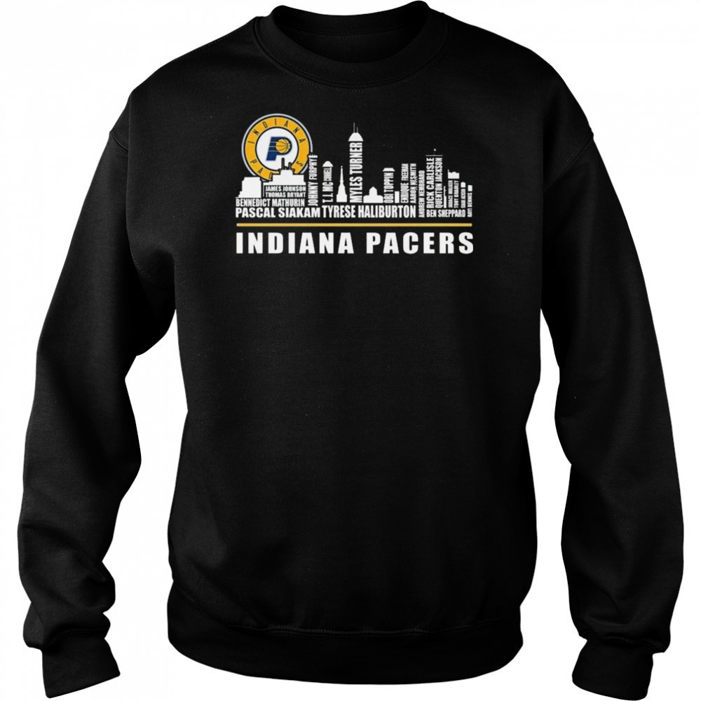 Indiana Pacers Basketball 2025 Skyline Names Shirt Hoodie