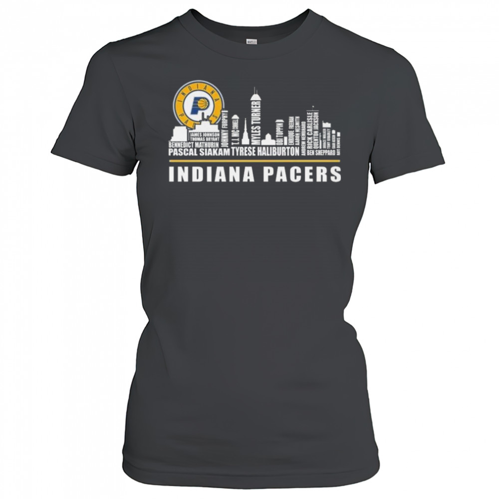 Indiana Pacers Basketball 2025 Skyline Names Shirt Women's T-shirt