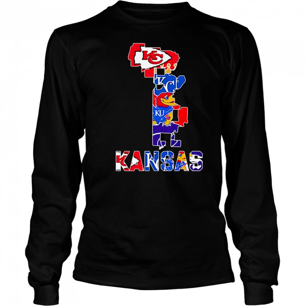 Kansas State sports map shirt Long Sleeved