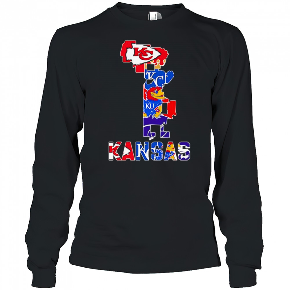 Kansas State sports map shirt Long Sleeved