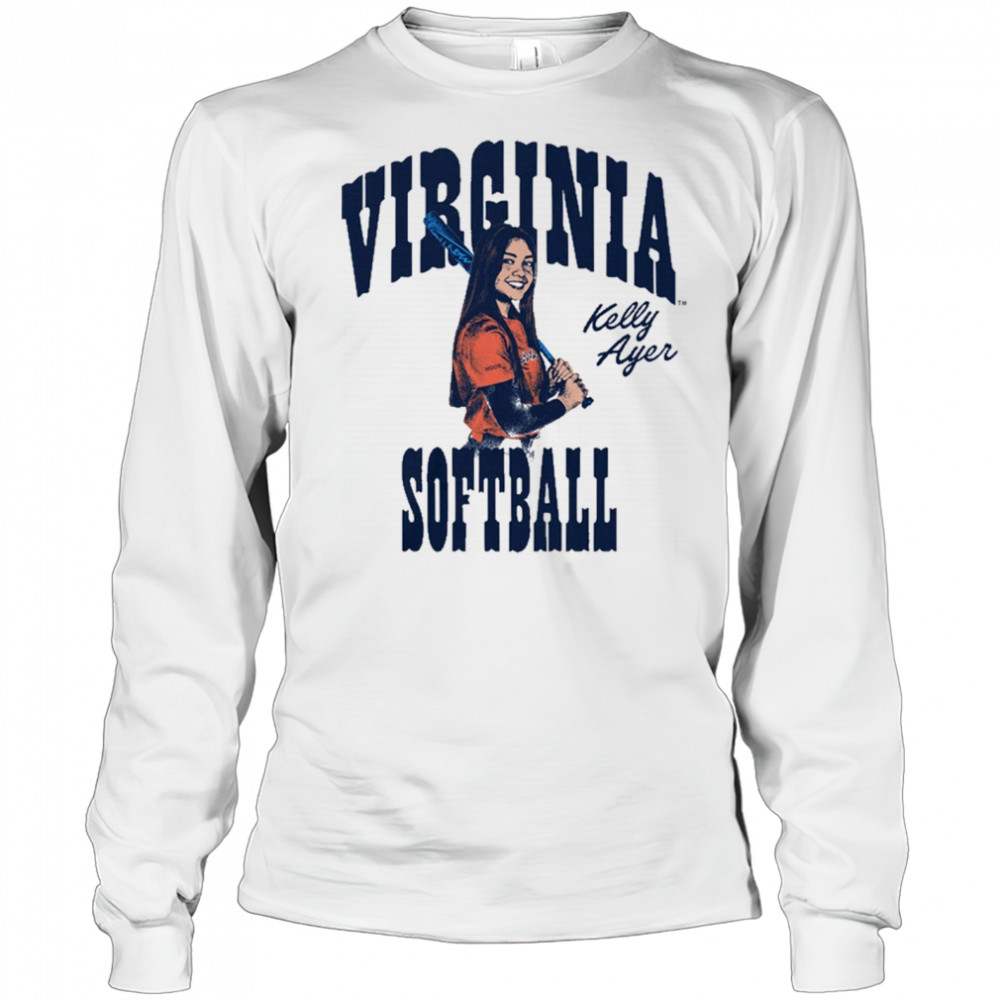 Kelly Ayer Box Letter Virginia Cavaliers Softball NCAA Division I Graphic t-shirt Long Sleeved