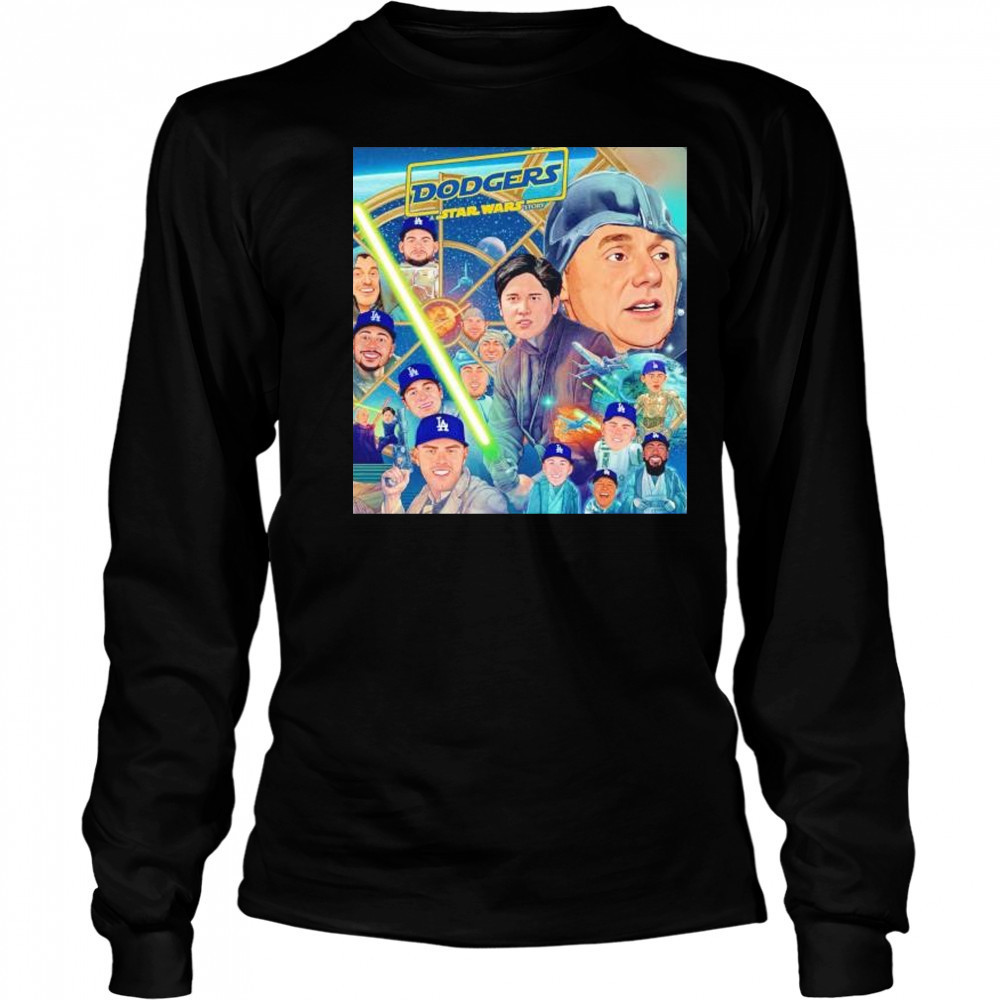 Los Angeles Dodgers Star Wars story may the 4th be with you shirt Long Sleeved