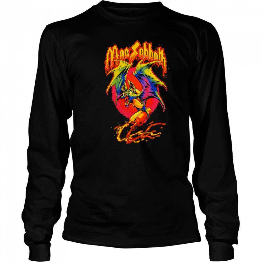 Mac Sabbath bat burger shirt Long Sleeved