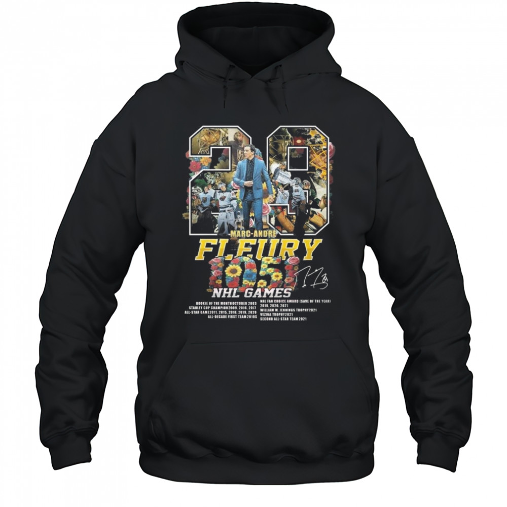 Marc Andre Fleury 1051 NHL Game Signature 2025 Shirt Hoodie