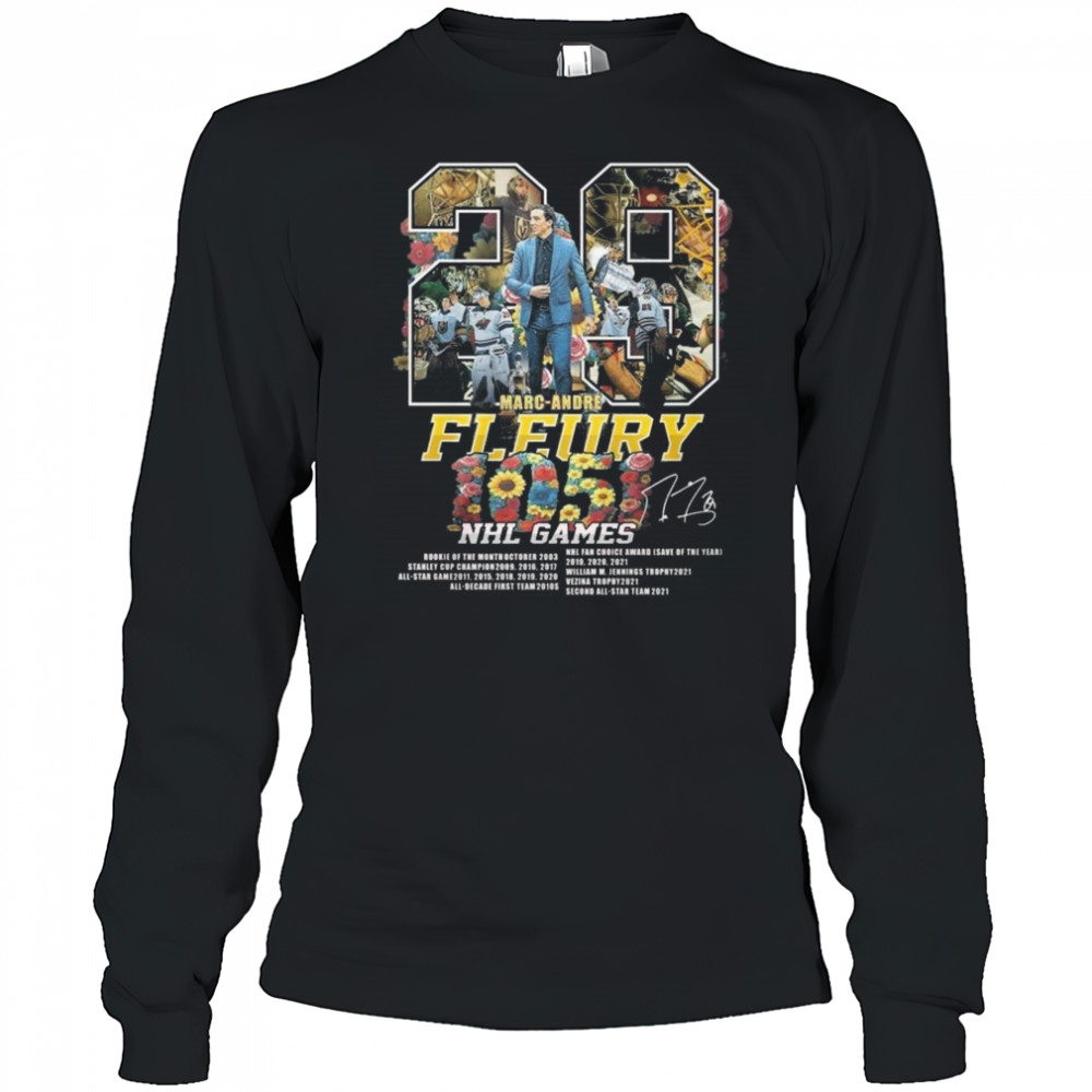 Marc Andre Fleury 1051 NHL Game Signature 2025 Shirt Long Sleeved