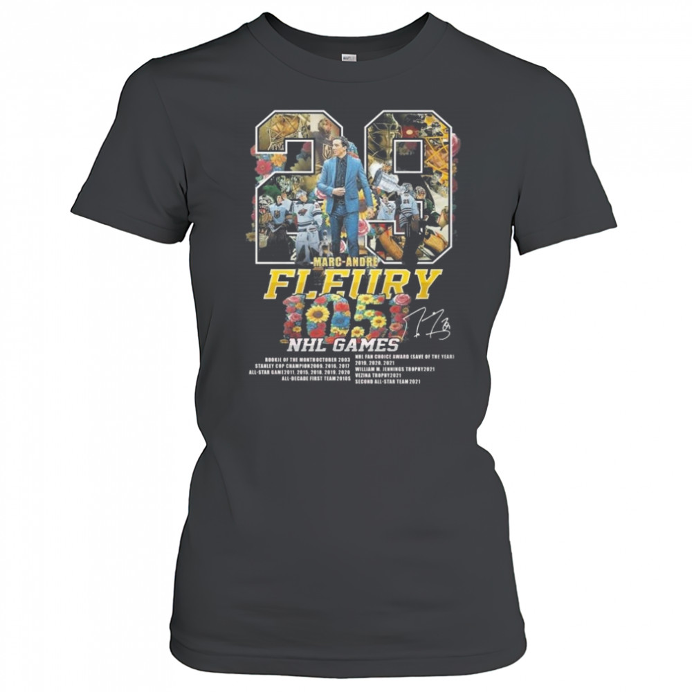 Marc Andre Fleury 1051 NHL Game Signature 2025 Shirt Women's T-shirt