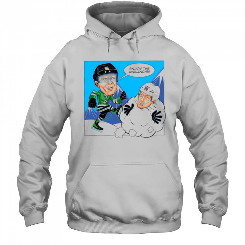 Mikko Rantanen Dallas Stars kick Nathan MacKinnon Colorado Avalanche cartoon shirt Hoodie