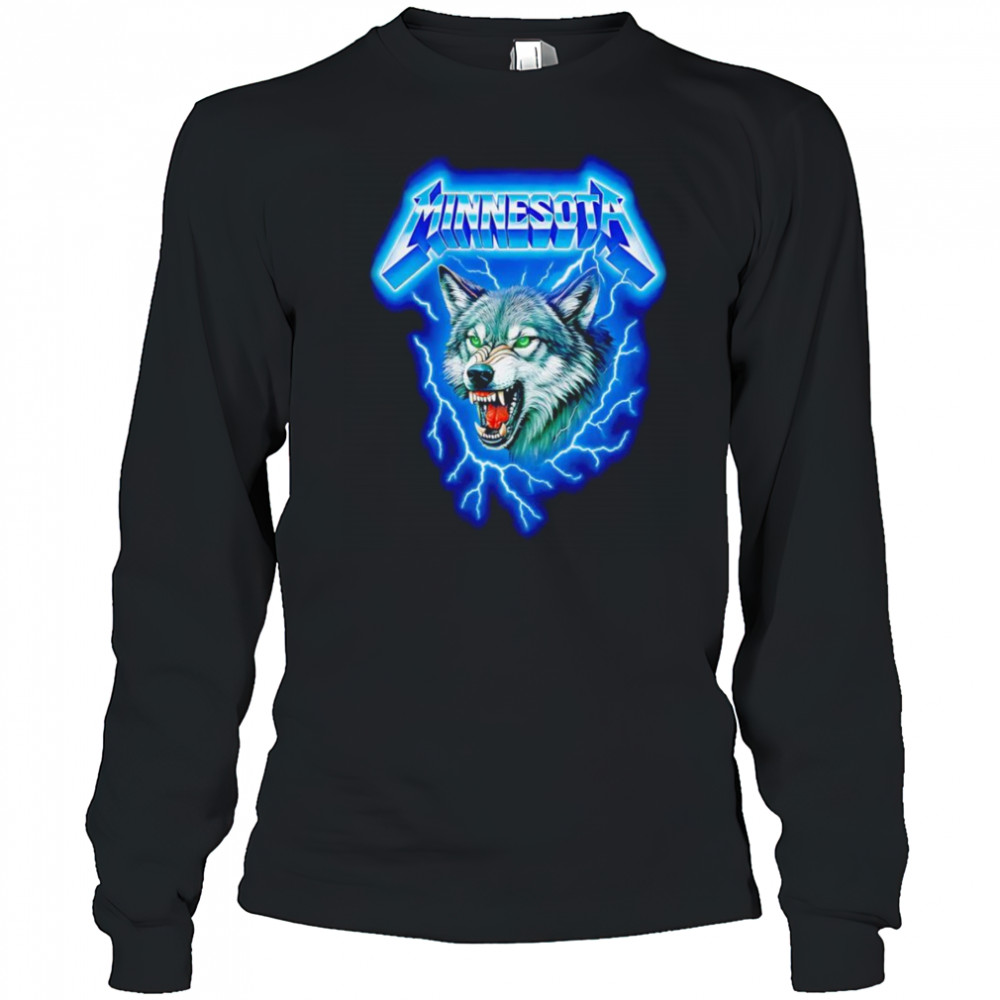 Minnesota lightning wolf shirt Long Sleeved
