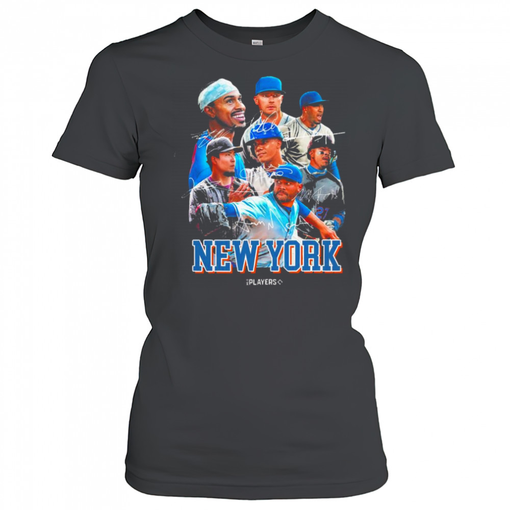 MLB New York Mets Juan Soto Mark Vientos Pete Alonso Players Signatures Series 2025 t-shirt Women's T-shirt
