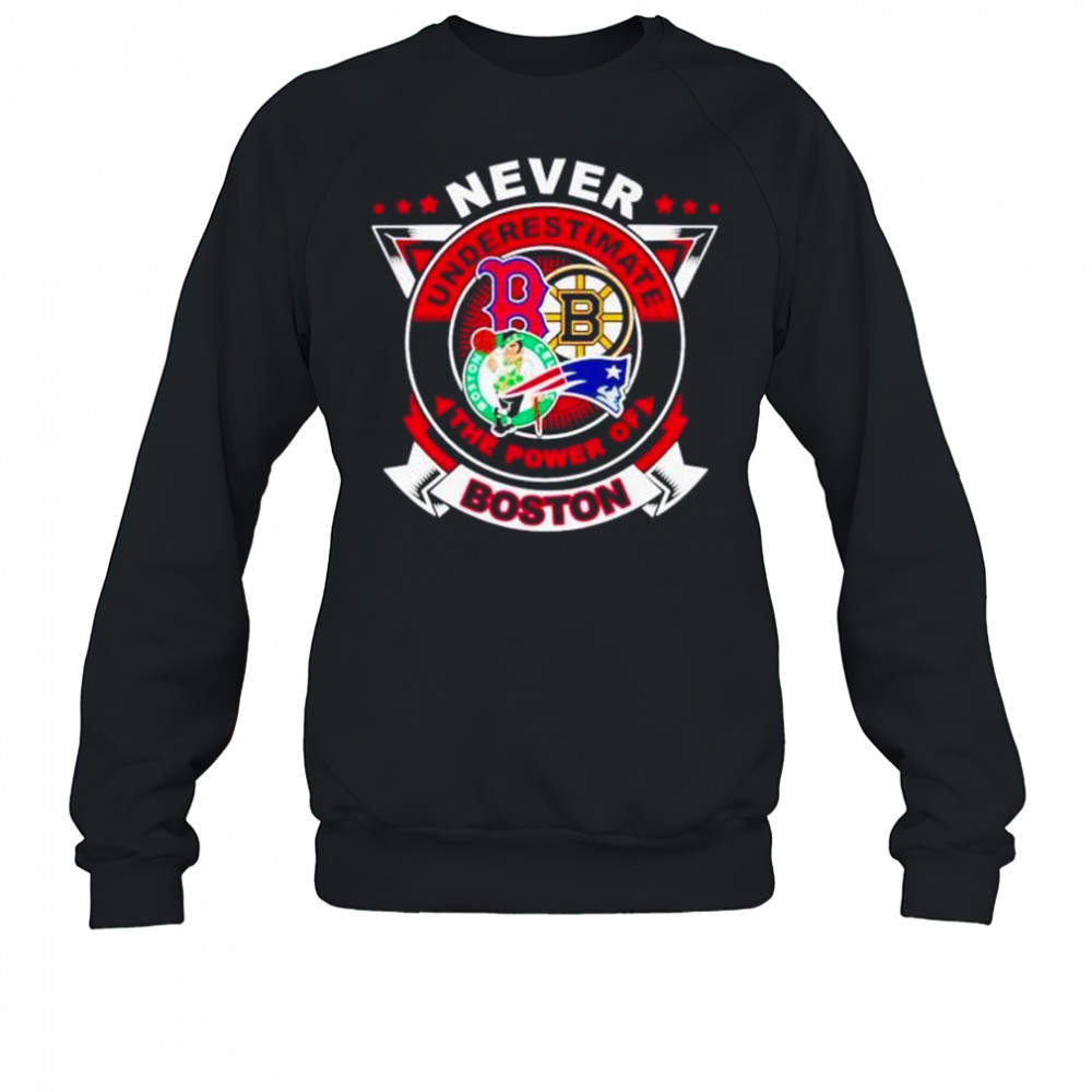 Never underestimate the power of Boston Red Sox Bruins Celtics Patriots shirt Sweatshirt