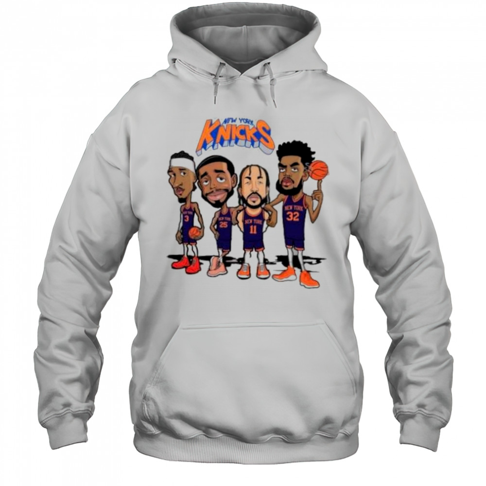 New York Knicks Josh Hart Mikal Bridges Jalen Brunson and Karl-Anthony Towns cartoon shirt Hoodie