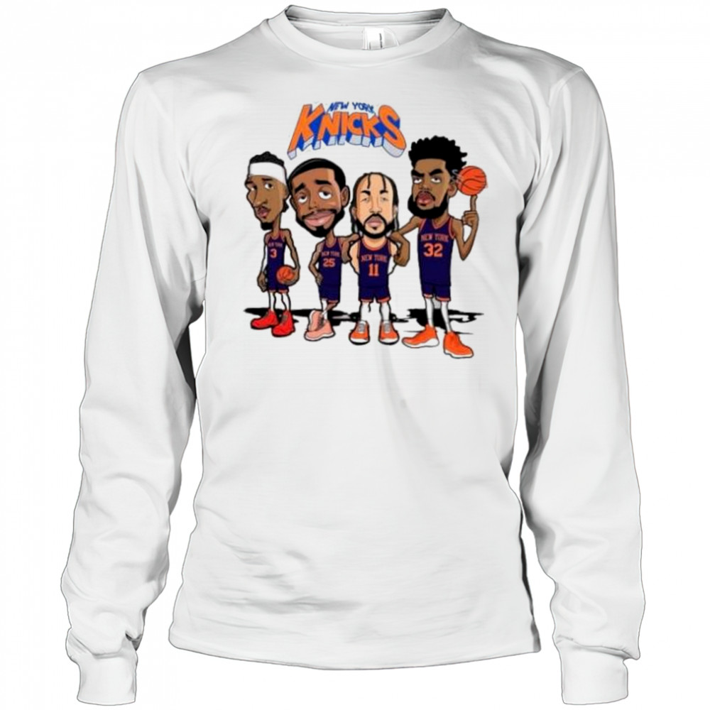 New York Knicks Josh Hart Mikal Bridges Jalen Brunson and Karl-Anthony Towns cartoon shirt Long Sleeved