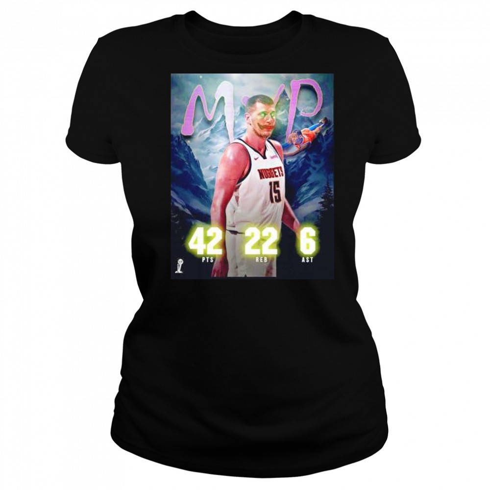 Nikola Jokic MVP 42pts 22 reb 6 ast Denver Nuggets clown shirt Women's T-shirt