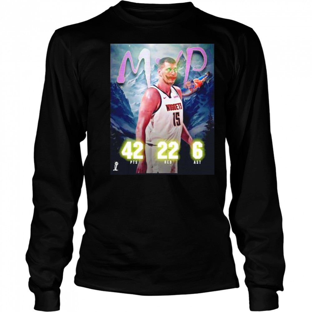 Nikola Jokic MVP 42pts 22 reb 6 ast Denver Nuggets clown shirt Long Sleeved