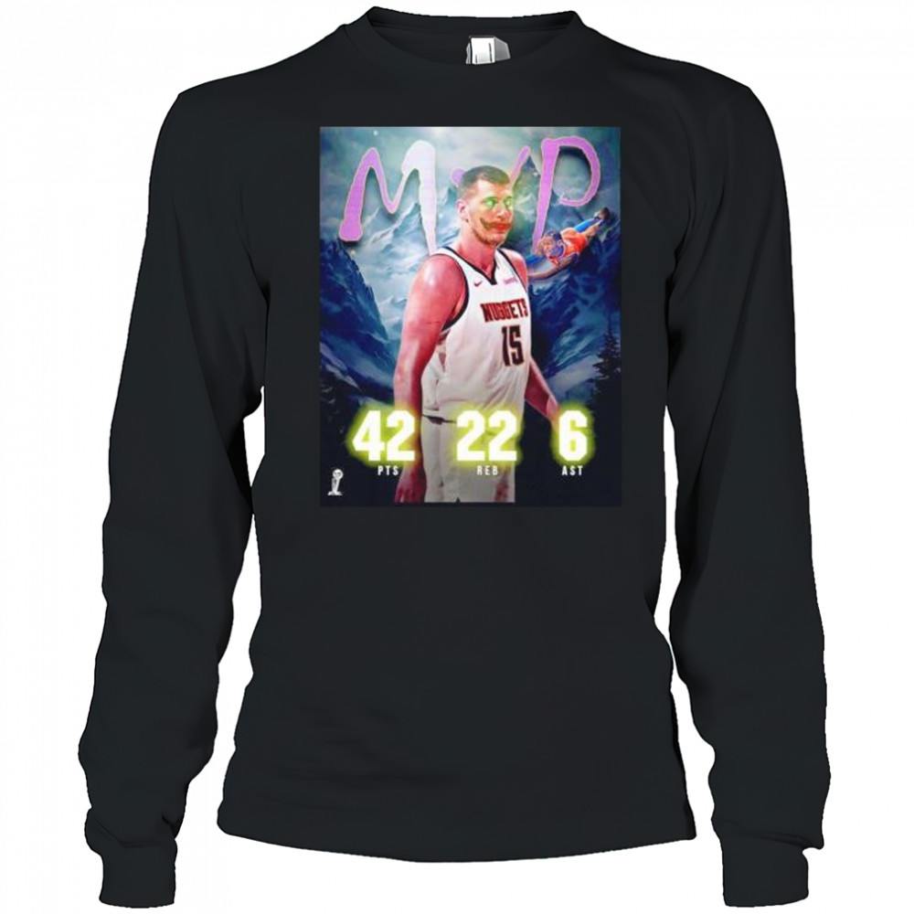 Nikola Jokic MVP 42pts 22 reb 6 ast Denver Nuggets clown shirt Long Sleeved