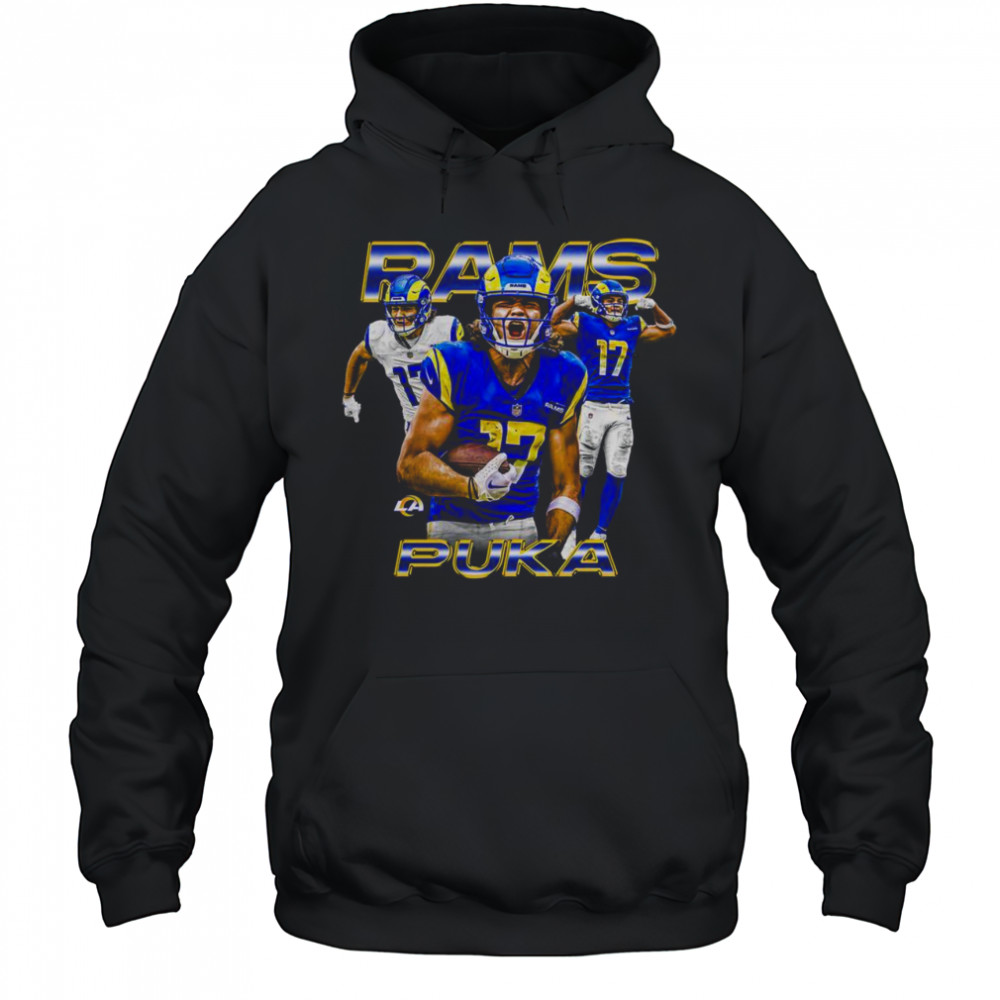 Official Puka Nacua Black Los Angeles Rams Notorious Player T-Shirt Hoodie