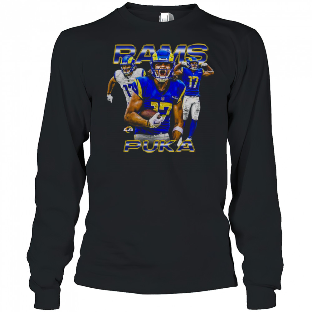 Official Puka Nacua Black Los Angeles Rams Notorious Player T-Shirt Long Sleeved