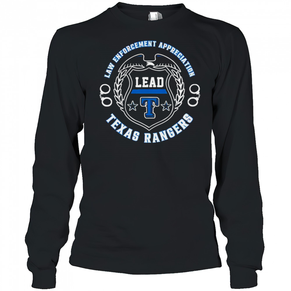 Official Texas Rangers Law Enforcement Appreciation Day 2025 T-Shirt Long Sleeved
