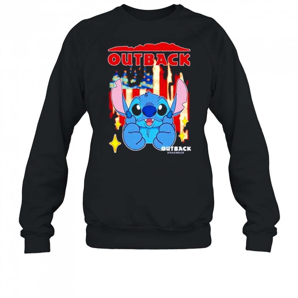 Outback Steakhouse Stitch US flag 4th of July shirt Sweatshirt