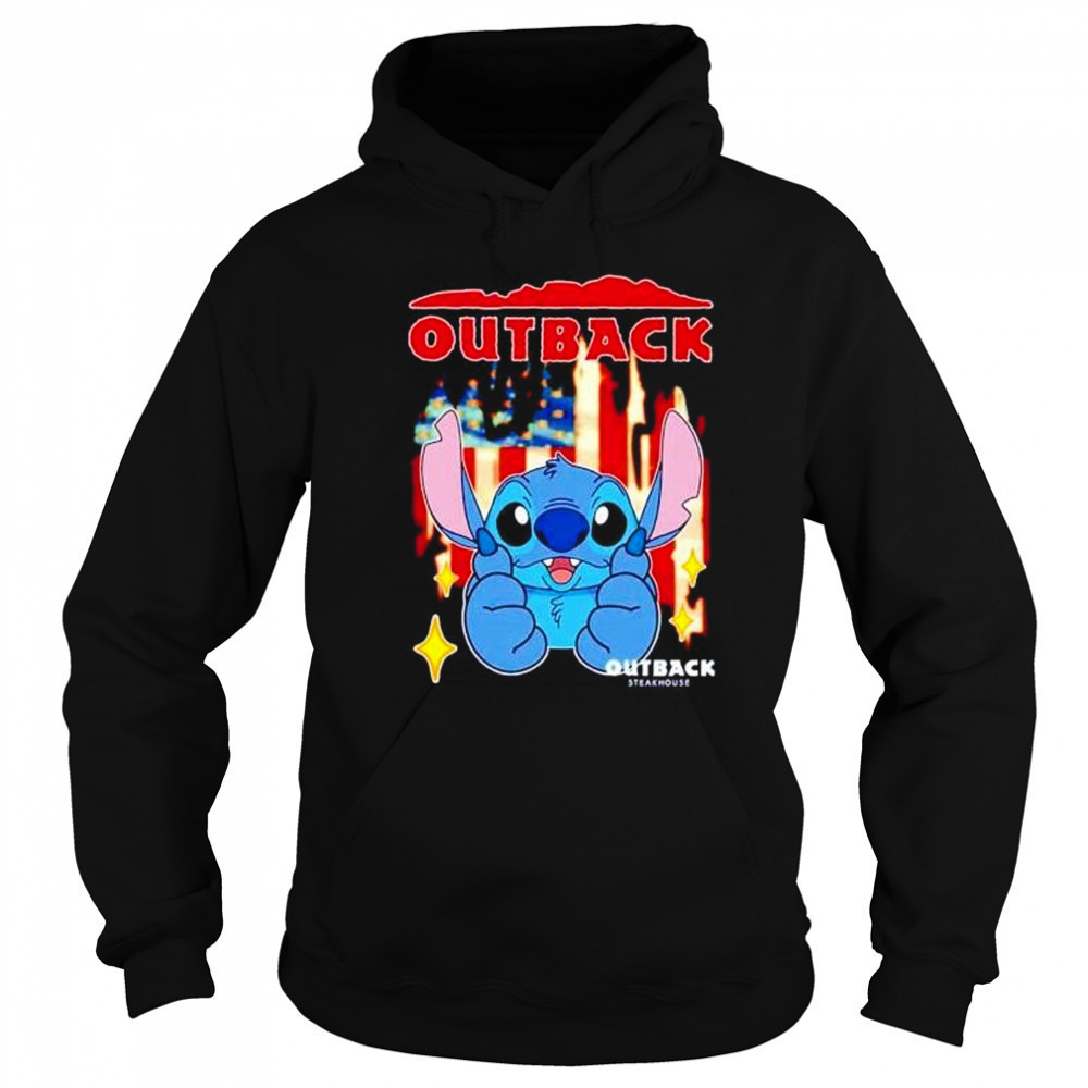 Outback Steakhouse Stitch US flag 4th of July shirt Sweatshirt