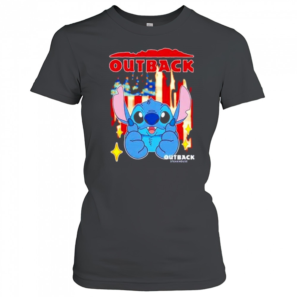 Outback Steakhouse Stitch US flag 4th of July shirt Women's T-shirt
