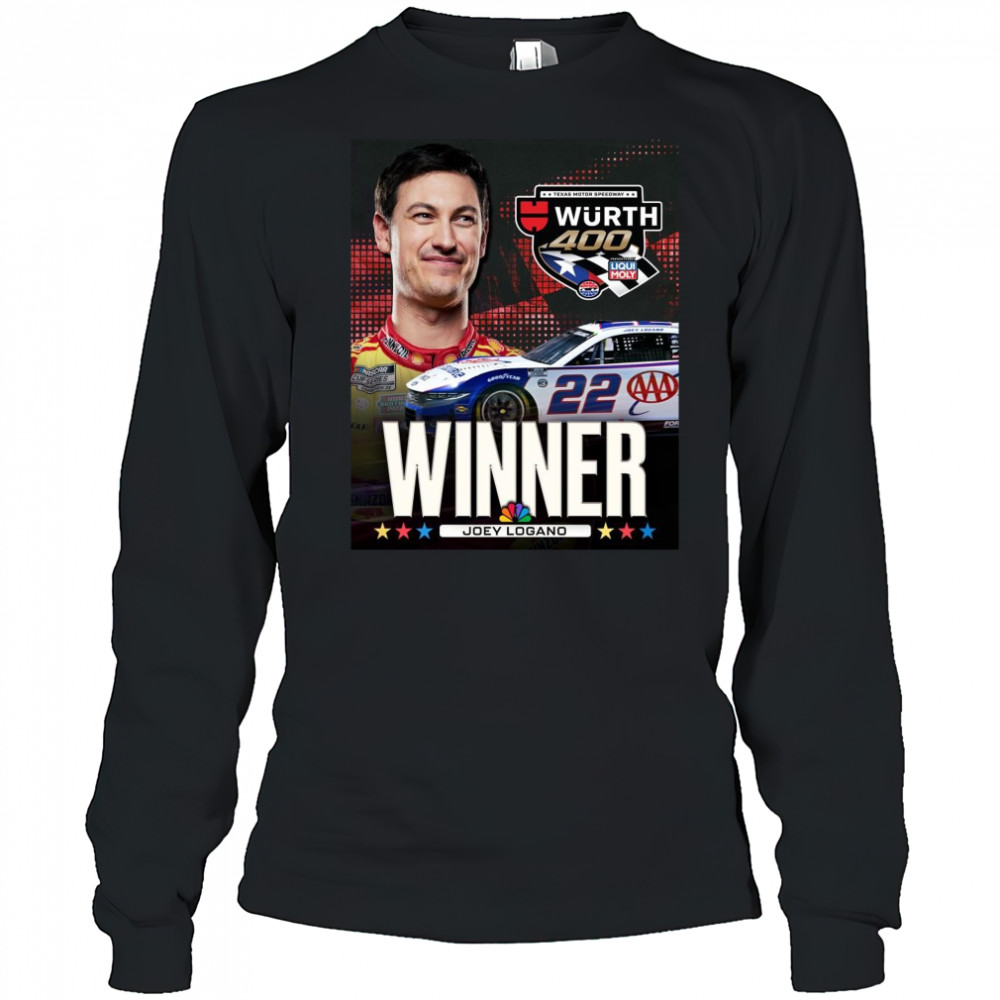 Poster Congratulate Joey Logano Winner NASCAR Cup Series Texas Motor Speedway Wurth 400 t-shirt Long Sleeved