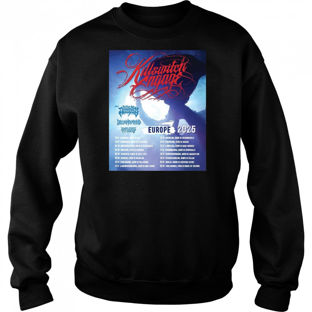 Poster Killswitch Engage Eu Uk Headlining Tour 29.9 Lisbon Por 01.10 Madrid Spa Riviera 2025 t-shirt Hoodie