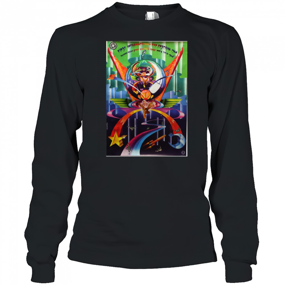 Poster Pink Floyd First International Pop Festival 1968 Palazzo Dello Sport Eur-Rome Italy May 4 – 10 t-shirt Long Sleeved