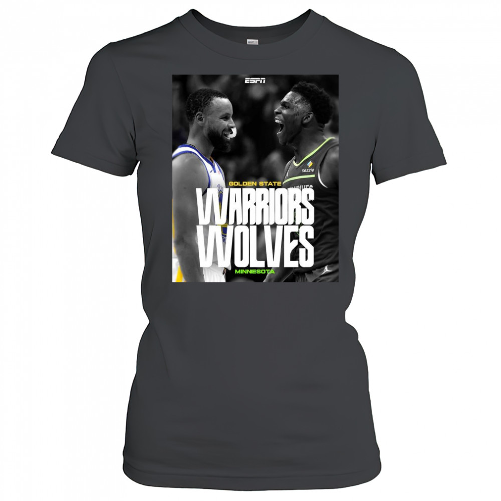 Poster Stephen Curry Golden State Warriors Vs Ant Man Anthony Edwards Minnesota Timberwolves t-shirt Women's T-shirt