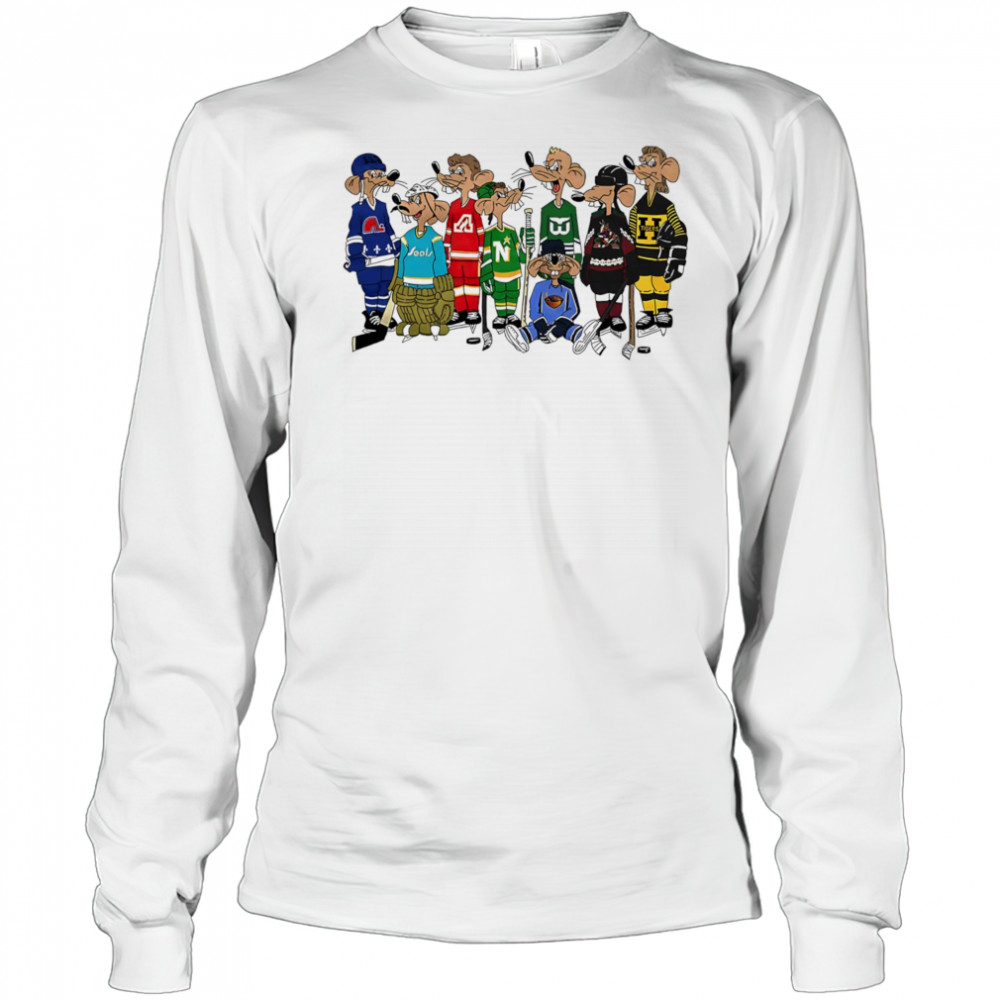 Rink rats retro hockey shirt Long Sleeved
