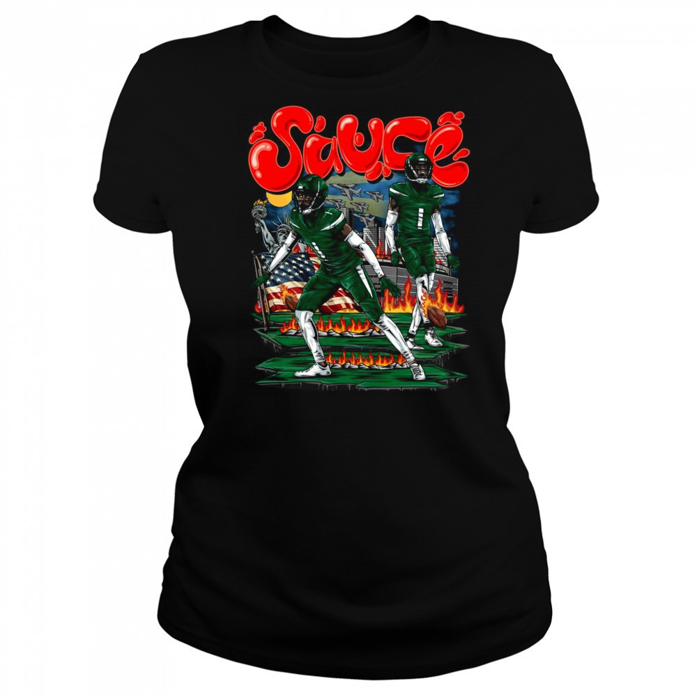 Sauce Gardner New York Jets NFL Football Planet Euphoria Painting t-shirt Women's T-shirt