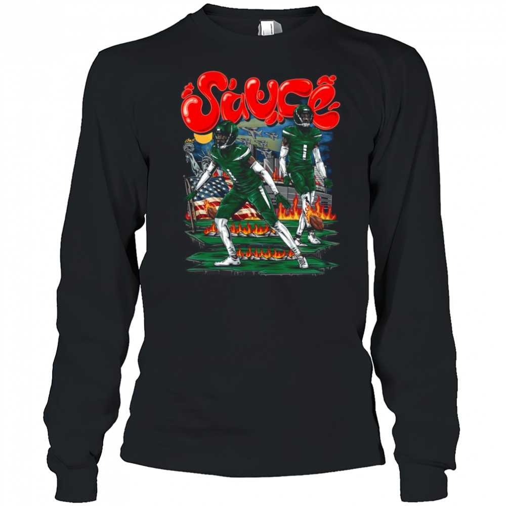 Sauce Gardner New York Jets NFL Football Planet Euphoria Painting t-shirt Long Sleeved