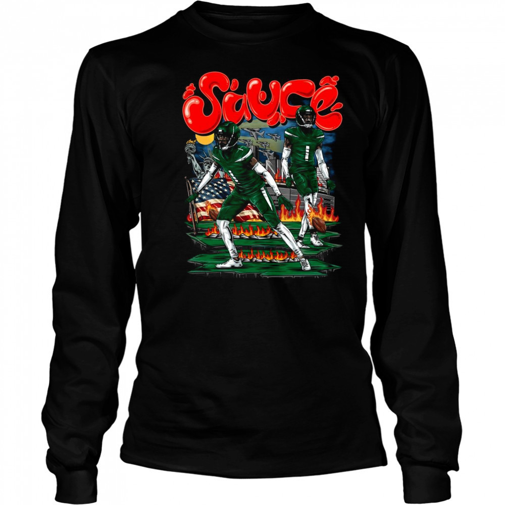Sauce Gardner New York Jets NFL Football Planet Euphoria Painting t-shirt Long Sleeved